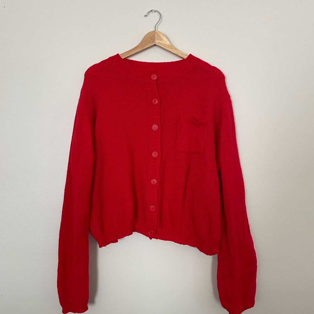 SHEIN Vibrant Red Knit Sweater